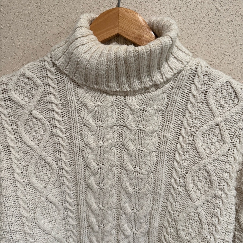 Alps Cable Knit Fisherman Turtleneck Sweater - Picture 2 of 7